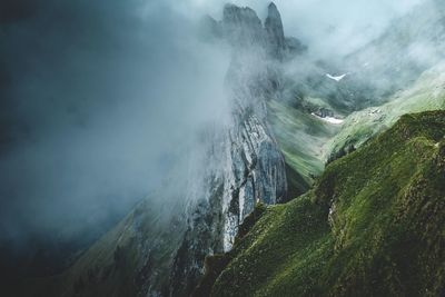 Panoramic view of mountains against sky