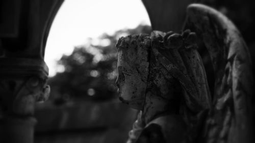 Close-up of carving on wall