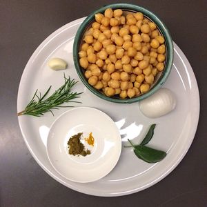 High angle view of food in plate