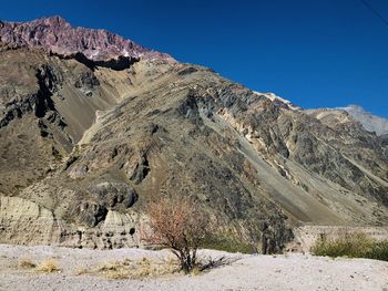 Scenic view of mountains against clear sky