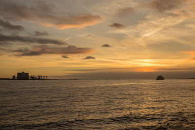 Scenic view of sea against sky during sunset, atlantic ocean, portugal