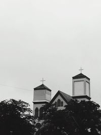 Low angle view of built structure against clear sky