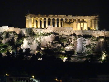 Old ruin building at night