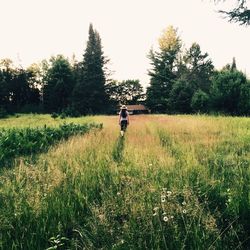 Full length of man standing on grassy field