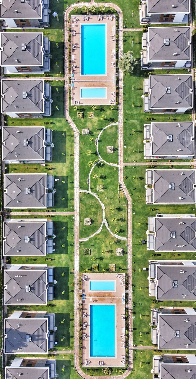 residential area, map, urban design, plan, green, neighbourhood, no people, aerial view, suburb, screenshot, technology, aerial photography, architecture, day, communication, outdoors, directly above, stadium, nature, full frame, built structure