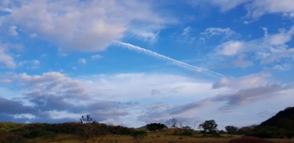 Low angle view of vapor trail in sky