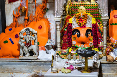 Hindu goddess shri chamunda mata statue at ancient temple from different angle