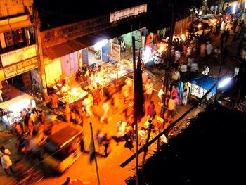 Illuminated city at night