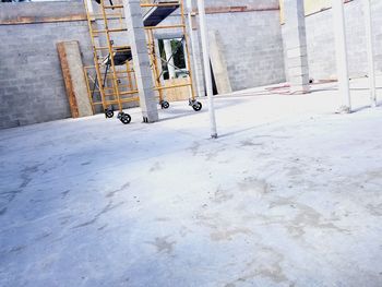 View of construction site in city during winter