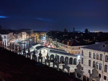 Venice night view from a rooftop near rialto