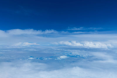 Scenic view of clouds in blue sky