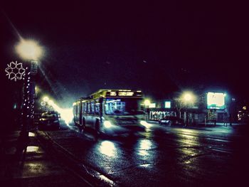 Illuminated street light at night