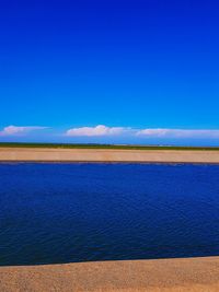 Scenic view of landscape against clear blue sky