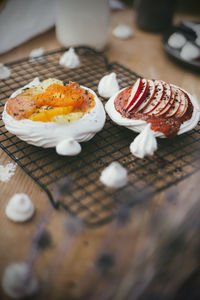 Close-up of breakfast served on table