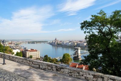 Bridge over river in city