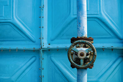 Full frame shot of blue door