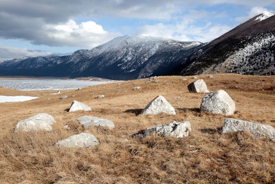 Scenic view of mountains against sky