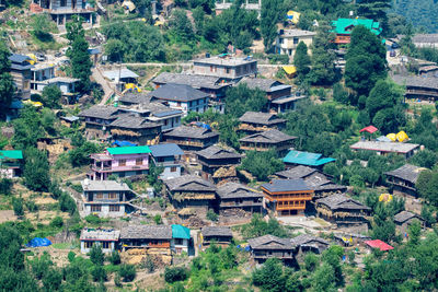 High angle view of townscape