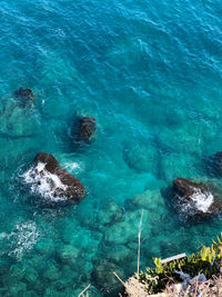 High angle view of sea