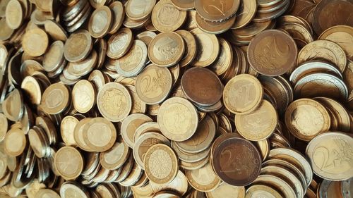 Full frame shot of coins