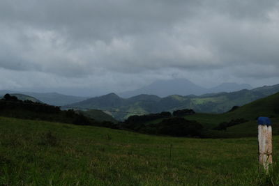 Scenic view of field against sky