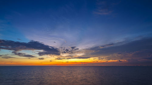 Beautiful sunset on tropical sea at summer time from tilt-shift lens in full hd ratio