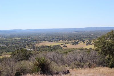 Scenic view of landscape against clear sky