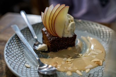 Close-up of cake on plate