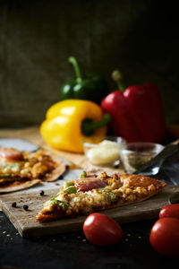 Close-up of fruits served on table