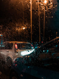 Wet glass window in rainy season