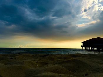 Scenic view of sea at sunset