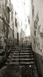 Narrow alley along buildings