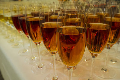 Close-up of wine glasses