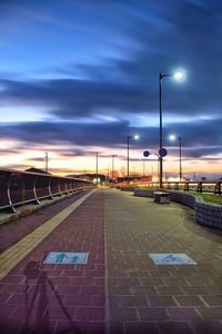 View of road at night