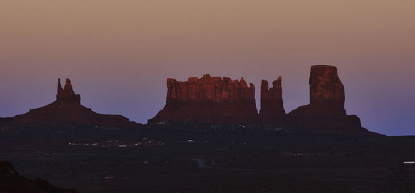 Rock formations at sunset