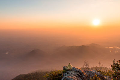 View of mountain during sunset