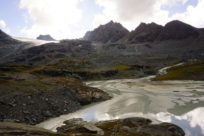 Scenic view of mountains against sky