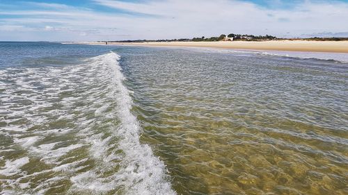 Scenic view of beach against sky