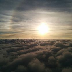 Scenic view of cloudy sky at sunset