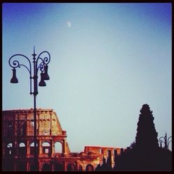 Low angle view of built structure against clear sky