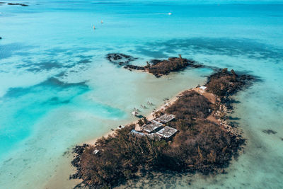 High angle view of beach