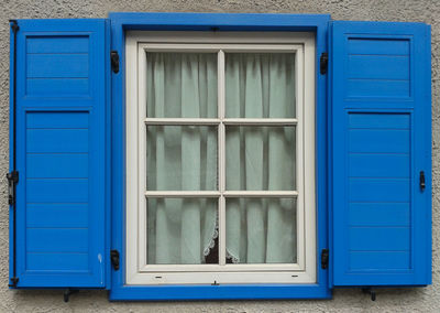 Closed door of building