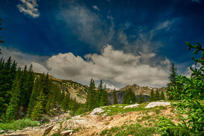 Low angle view of mountain against sky