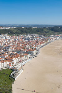 High angle view of beach against sky