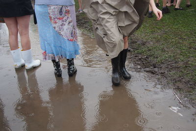 Low section of woman in water