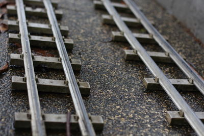 High angle view of railroad tracks