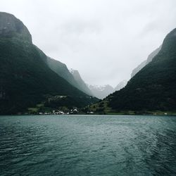 View of lake with mountain in background