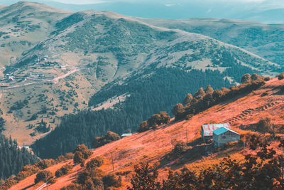 Scenic view of snowcapped mountains