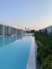 View of swimming pool against clear sky