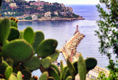 Panoramic view of sea and rocks